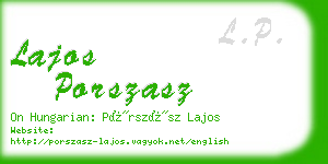 lajos porszasz business card